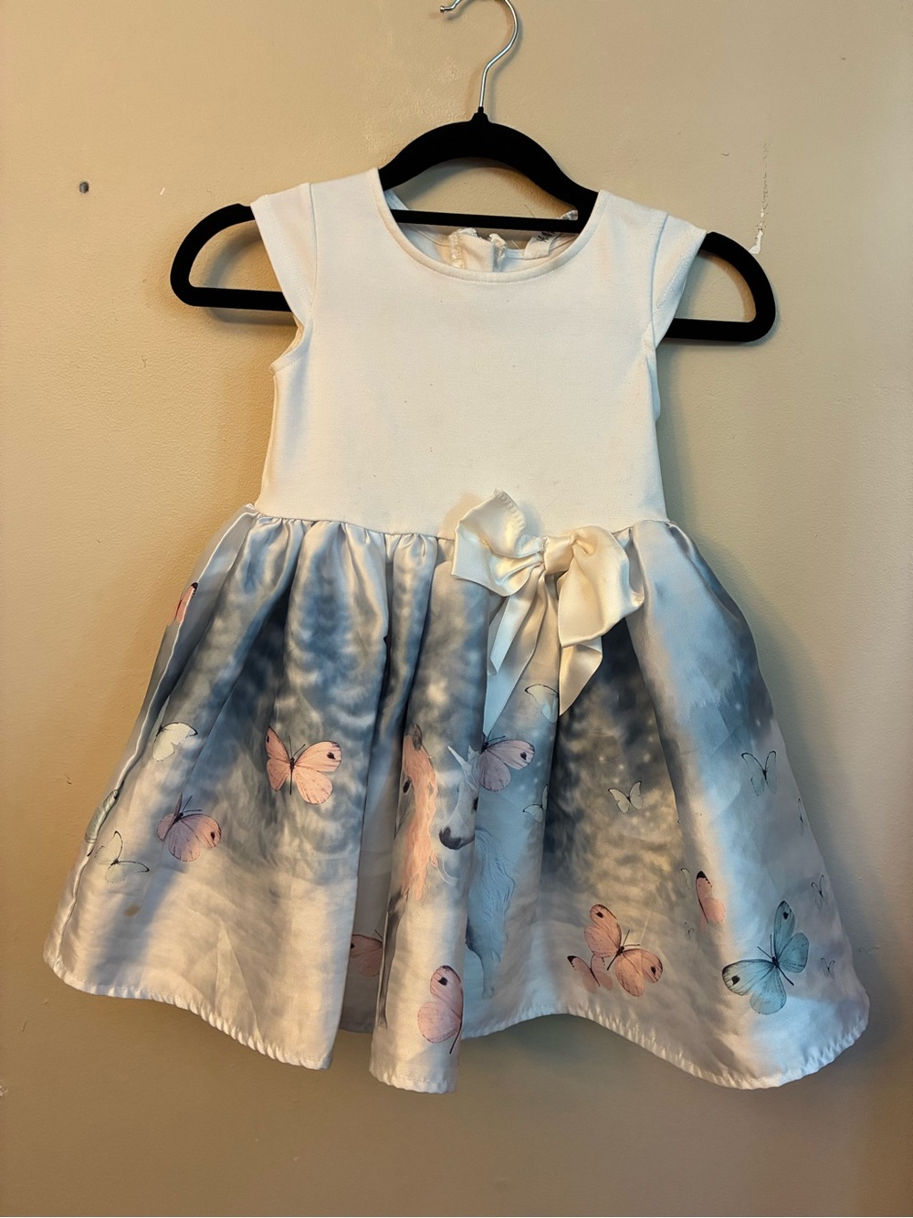 H&M White Bodice Pastel Butterfly Party Dress - Picture 2 of 2